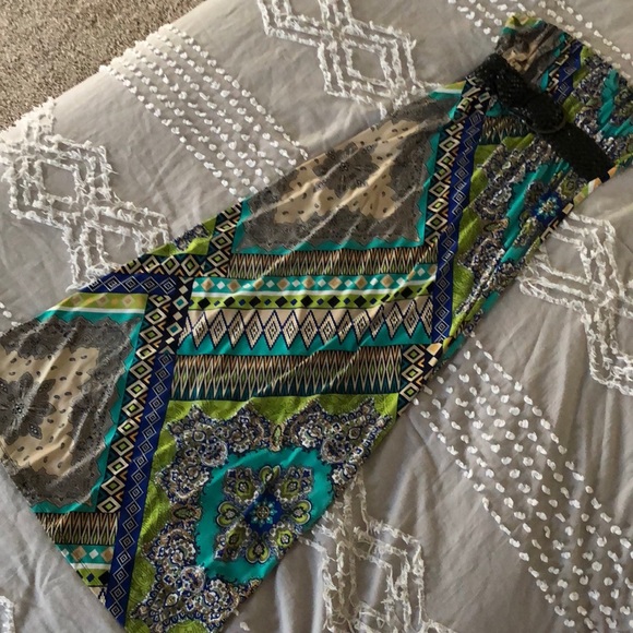 Colorful Strapless Maxi Dress w/ Half Belt - SM - Picture 2 of 8